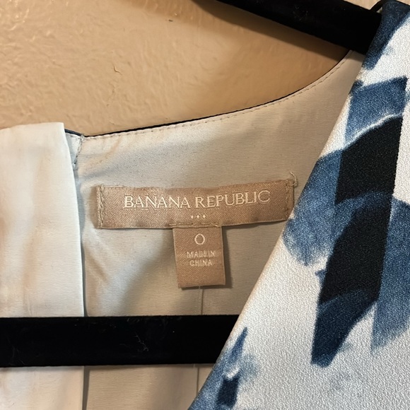 NWT Banana Republic Cap Sleeve Blue White Floral Work Sheath Mini Dress 0 - Picture 5 of 13